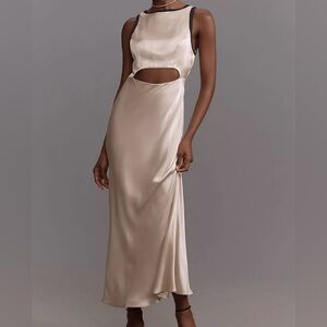 Anthropologie Sleeveless Cutout Slip Midi Dress Sizes M & XL